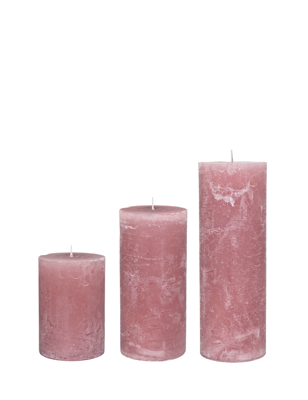Rustic candle bloklys, diameter 10 cm - DUSTY ROSE • Cozy living