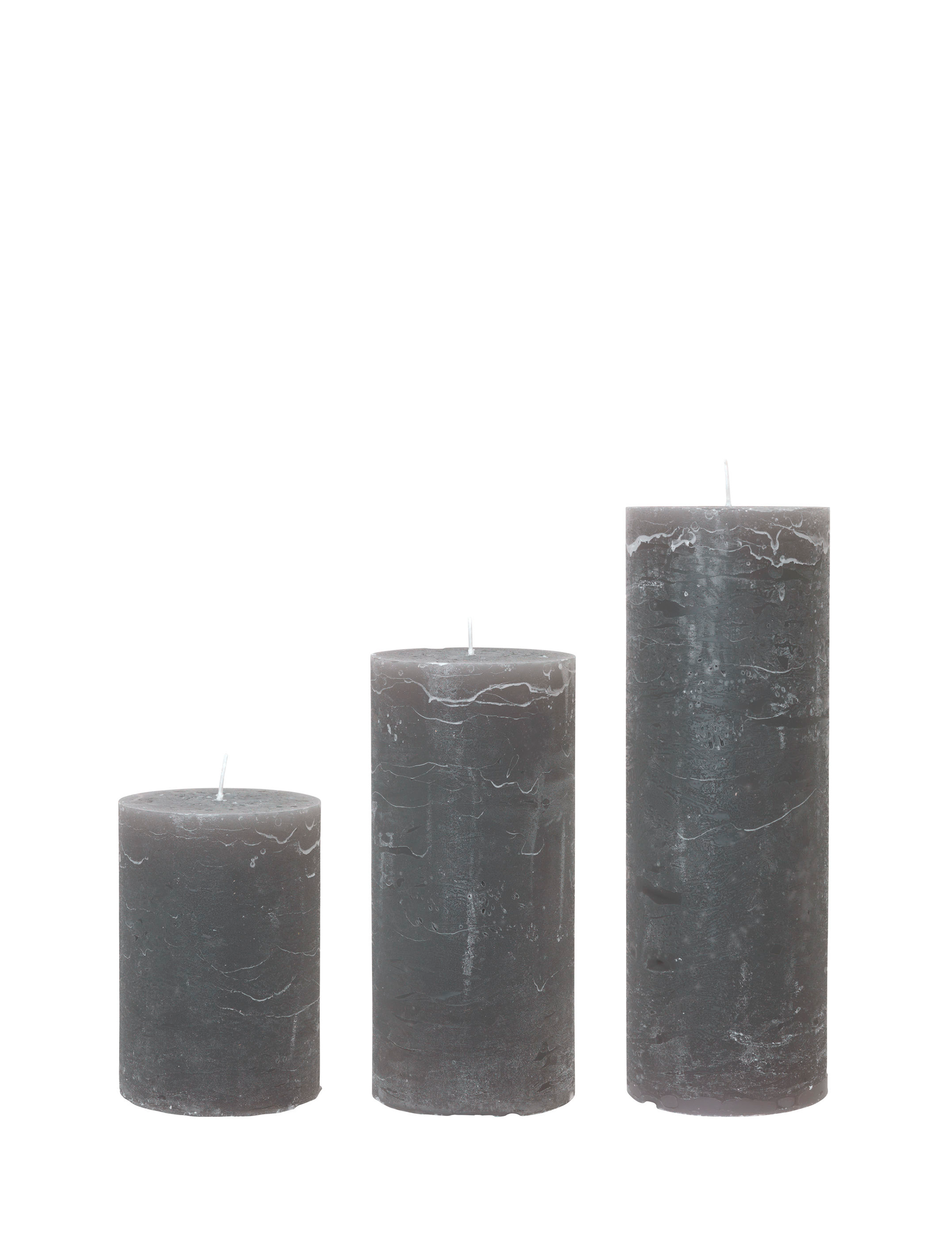 Rustic candle bloklys, diameter 7 cm - GRAU • Cozy living