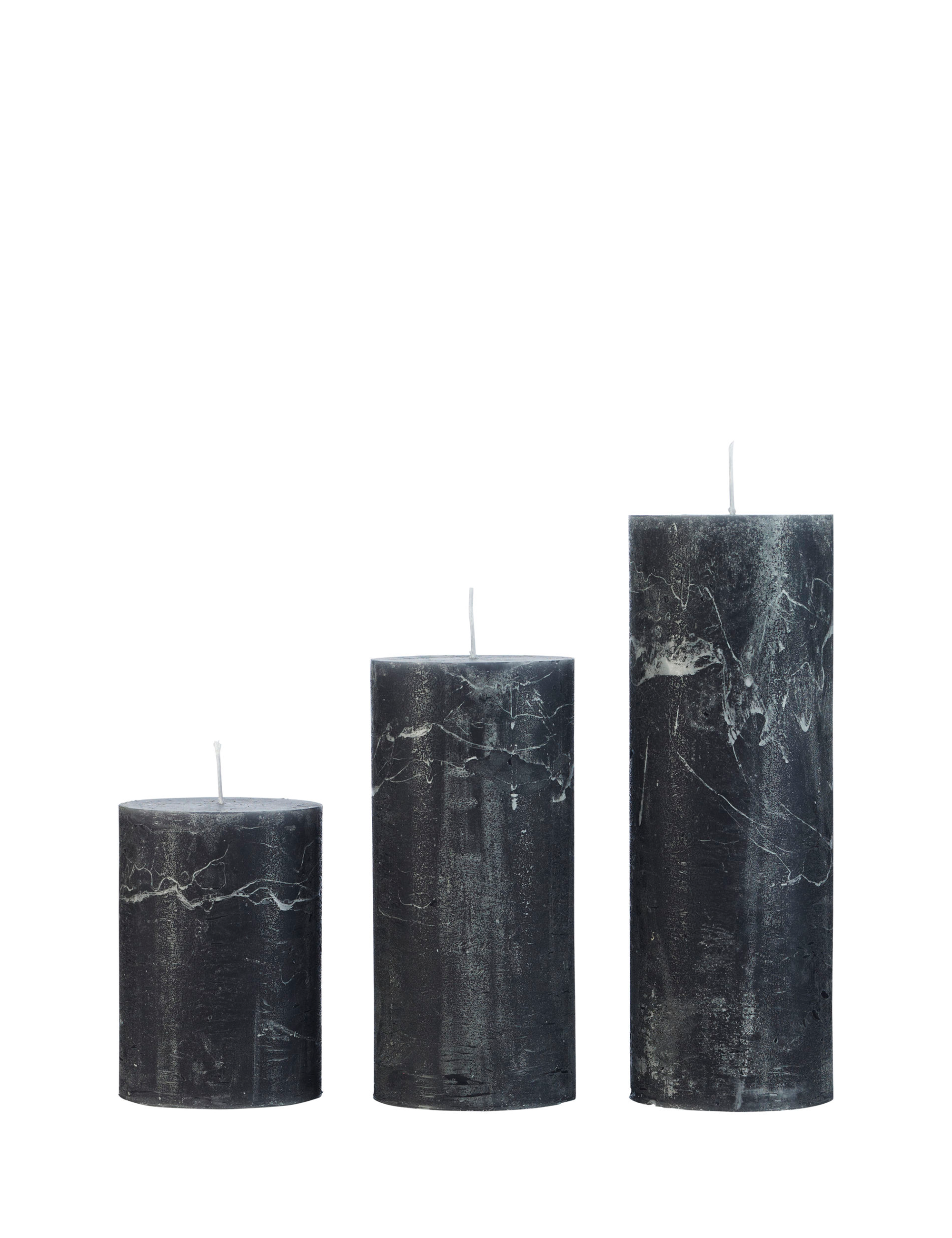 Rustic candle bloklys, diameter 7 cm - ANTRACITE • Cozy living