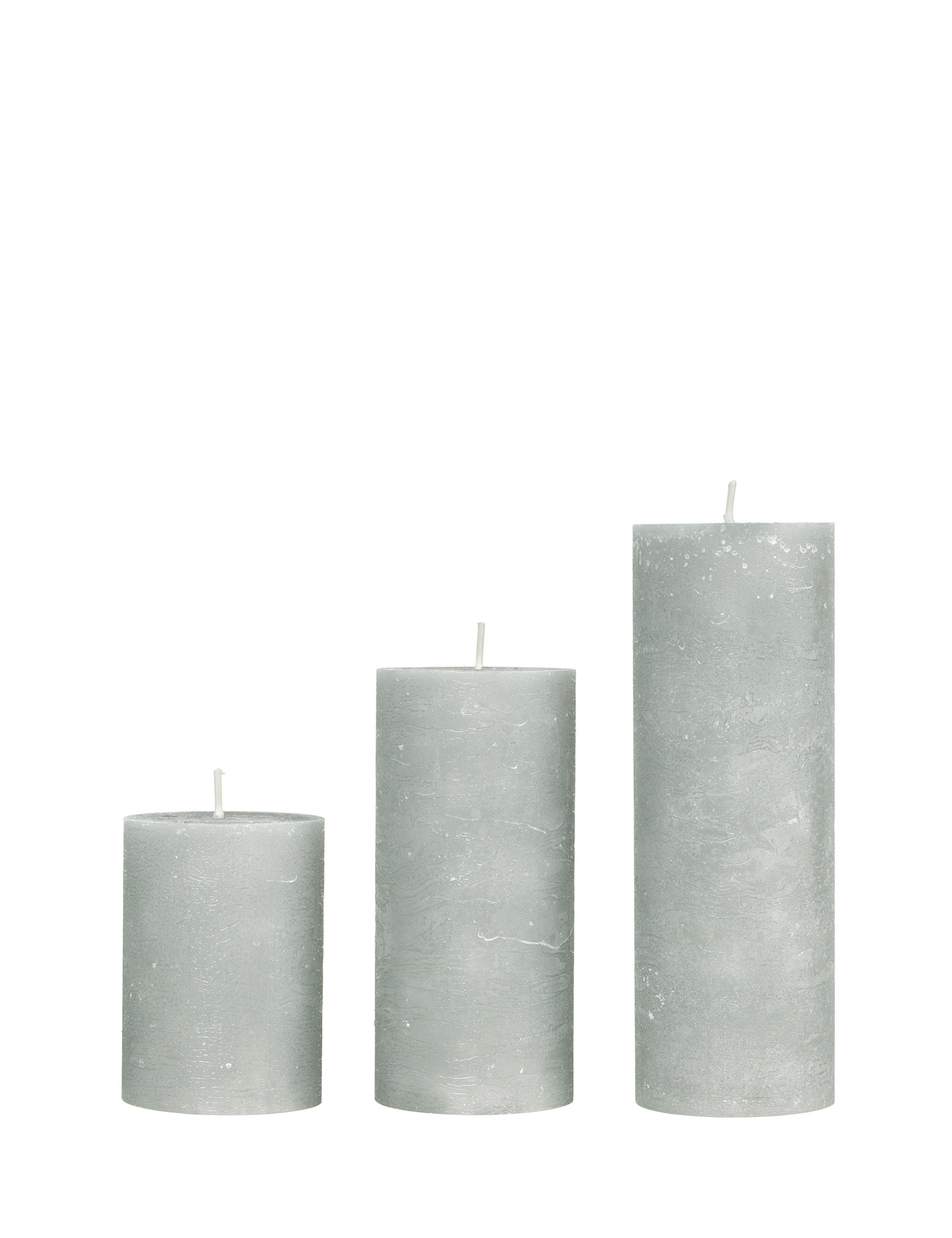 Rustic candle bloklys, diameter 7 cm - PEARL GREY • Cozy living