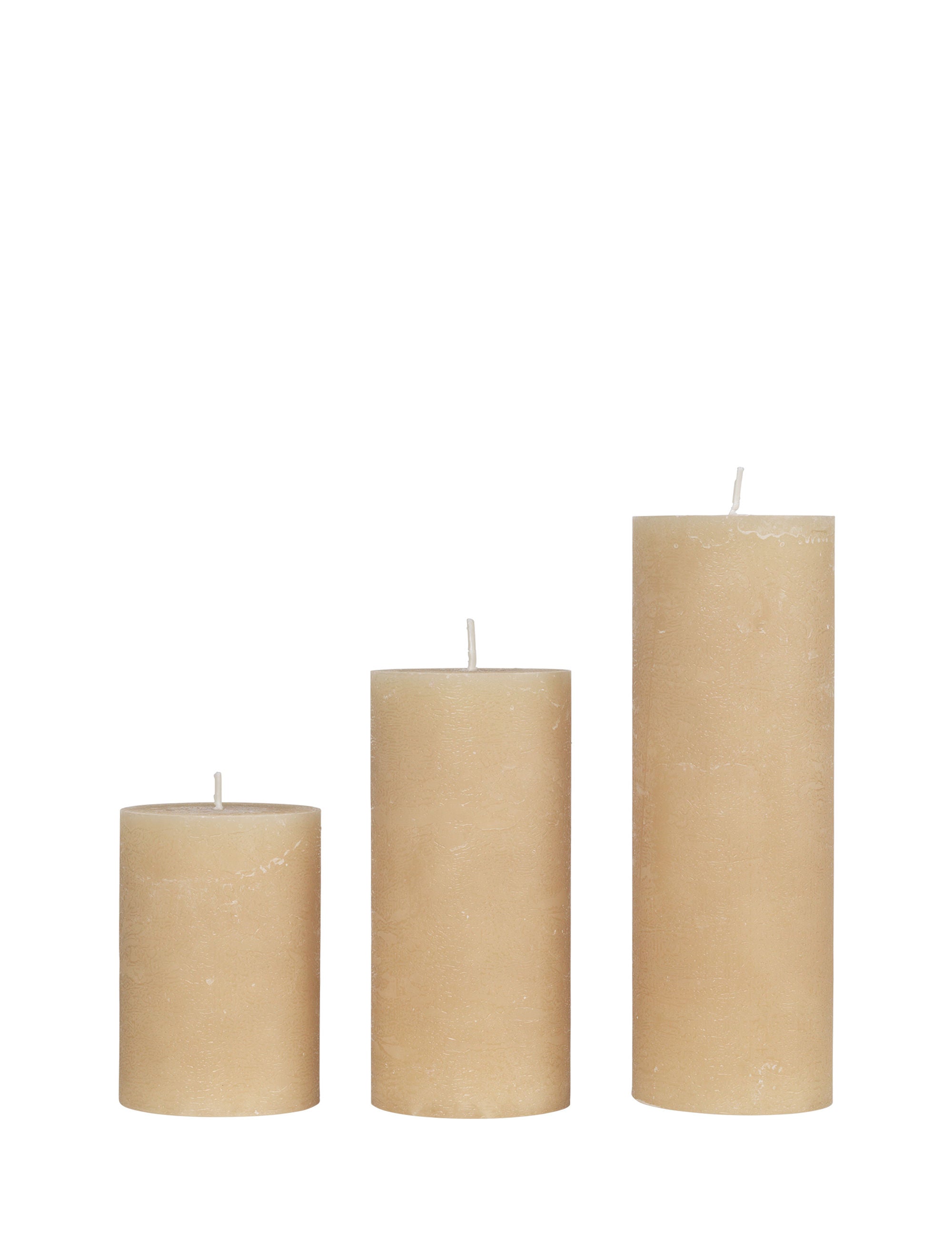 Rustic candle bloklys, diameter 7 cm - SOFT HONEY • Cozy living