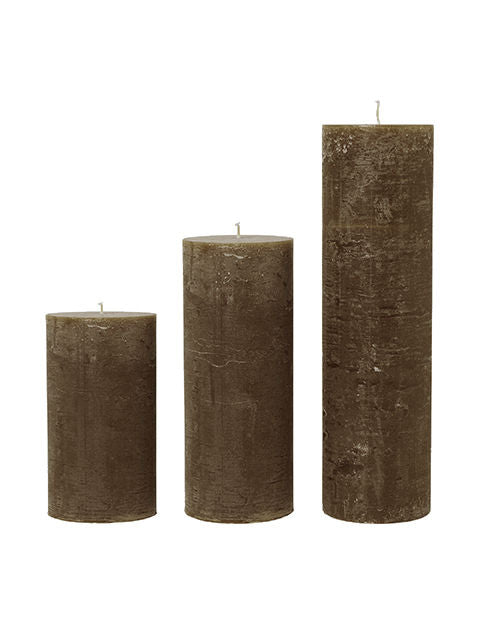 Rustic candle bloklys, diameter 10 cm - SUCCADE • Cozy living