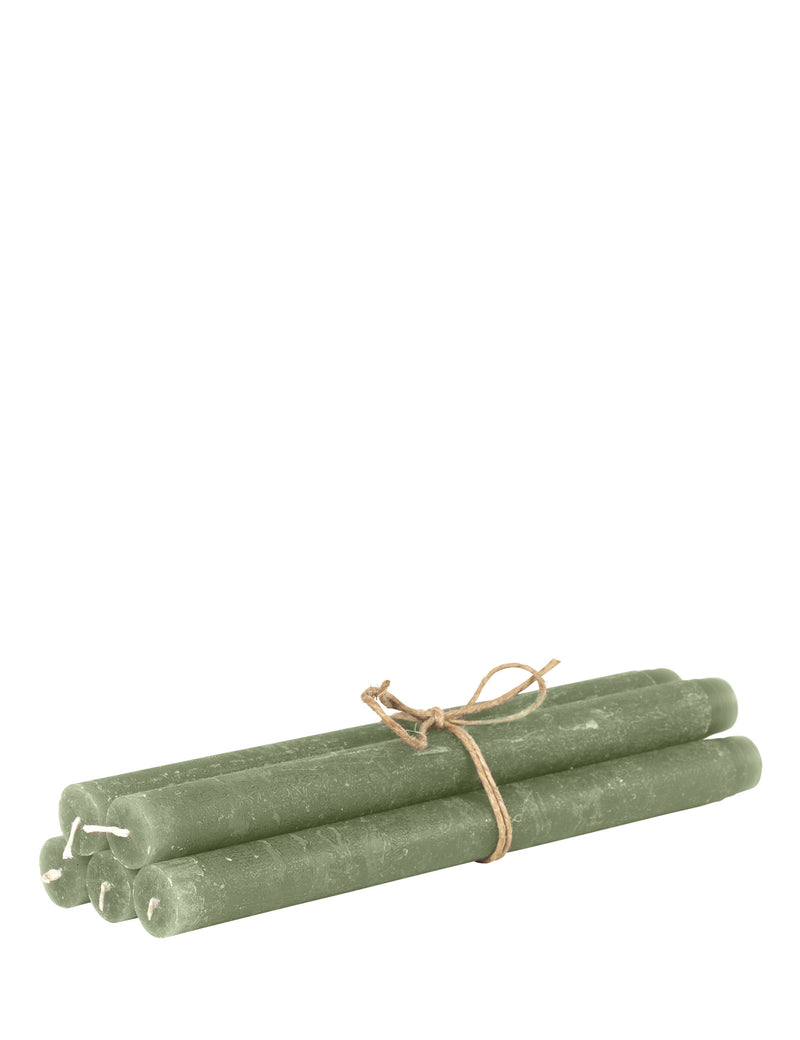Rustic Taper Candle kronelys, højde 25 cm - FOREST GREEN • Cozy living