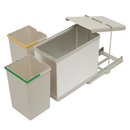 Affaldssystem: Stockholm 2-28 • Affaldssystem i rustfri stål og sandfarvet plast på 2 x 14 liter
