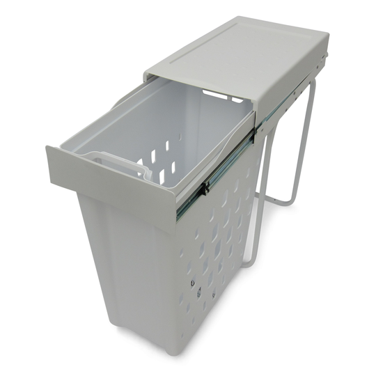Helsinki 1-40 • Vasketøjskurv i stål og hvid plast på 1 x 40 liter med fuldudtræk
