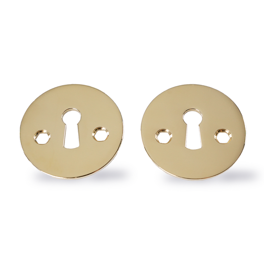 Nøgleskilte - gammeldags i blank messing til bl.a. AJ dørgreb