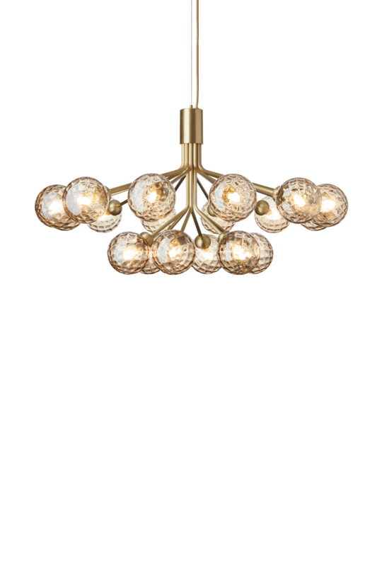 Apiales 18 lysekrone, brushed brass / optic gold • NUURA