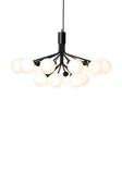 Apiales 18 lysekrone, satin black / opal • NUURA