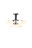 Apiales 9 Ceiling lysekrone, satin black / opal • NUURA