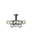 Apiales 9 Ceiling lysekrone, satin black / optic smoked • NUURA