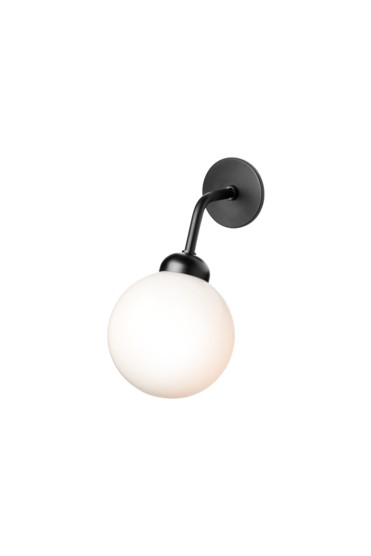 Apiales Wall Hard-wired væglampe, satin black / opal • NUURA