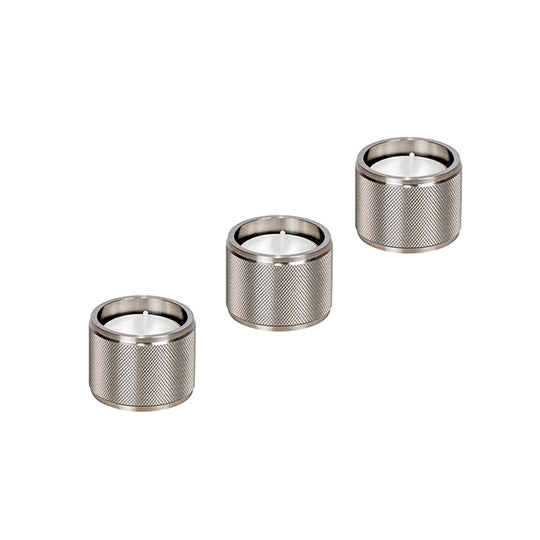 Tealight fyrfadslysestage i rustfrit stål med diamond cut mønster - 3 stk.  • Buster + Punch