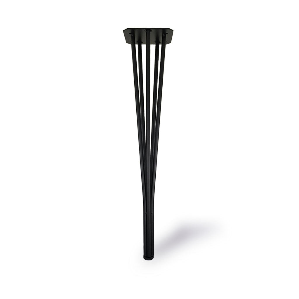 Bordben: Bordben 5-trådben i mat sort, justerbart, højde 71 cm. (4 stk.)