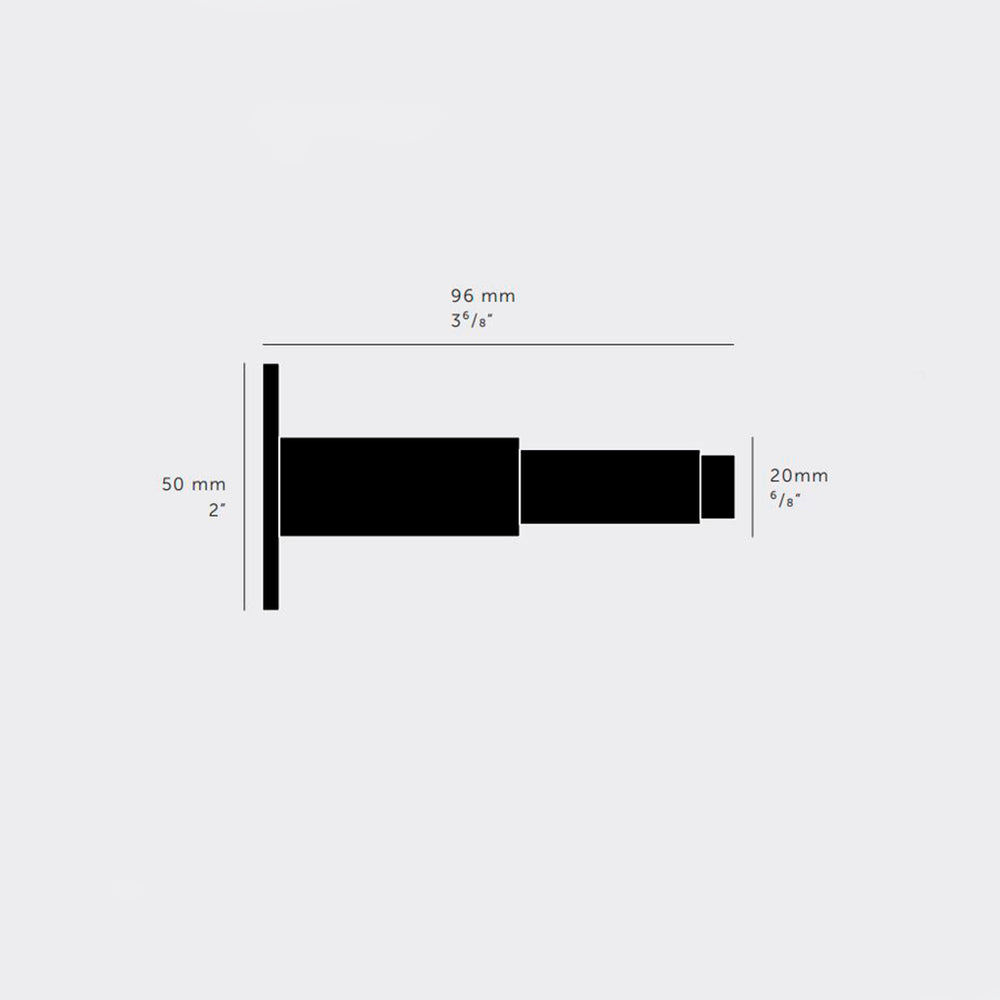 Eksklusiv dørstopper fra Buster + Punch i sort med diamond cut (cross) mønster - produkttegning.