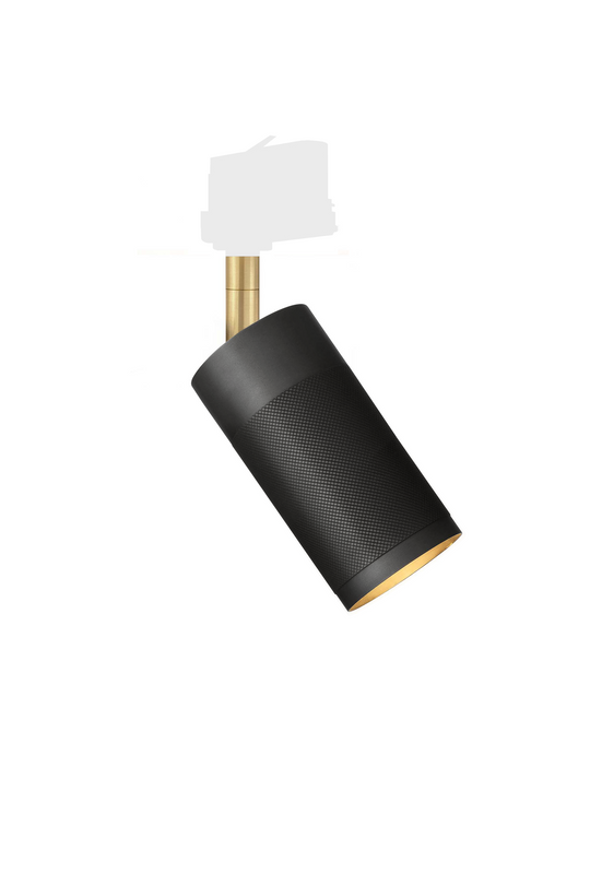 Patrone loftspot til skinne, sortbruneret og messing • Thorup Copenhagen