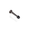 Dørstopper i massiv bronze / bruneret messing og hætte i sort plast. 78 mm