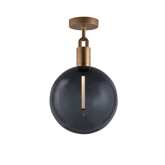 Forked Ceiling Globe Large loftlampe, røgfarvet og messing • Buster + Punch