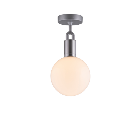 Forked Ceiling Globe Medium loftlampe, opal og stål • Buster + Punch