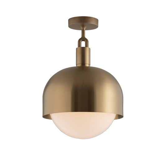 Forked Ceiling Shade Globe Large loftlampe, opal og messing • Buster + Punch