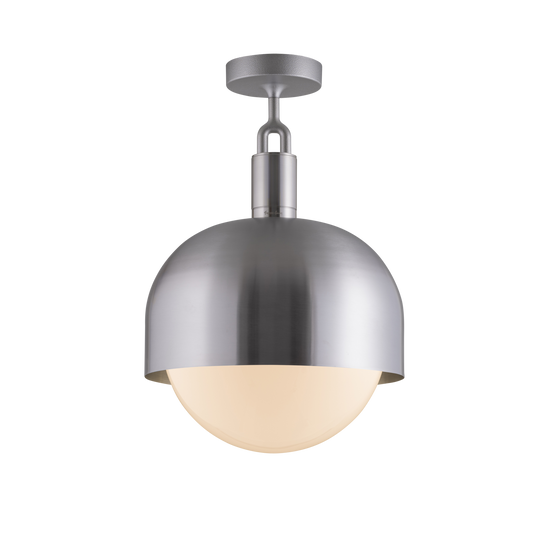 Forked Ceiling Shade Globe Large loftlampe, opal og stål • Buster + Punch
