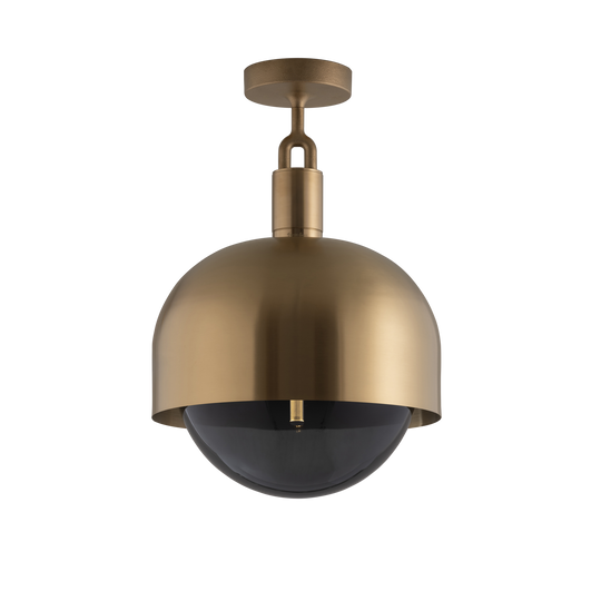Forked Ceiling Shade Globe Large loftlampe, røgfarvet og messing • Buster + Punch