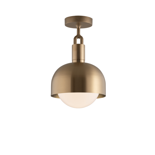 Forked Ceiling Shade Globe Medium loftlampe, opal og messing • Buster + Punch