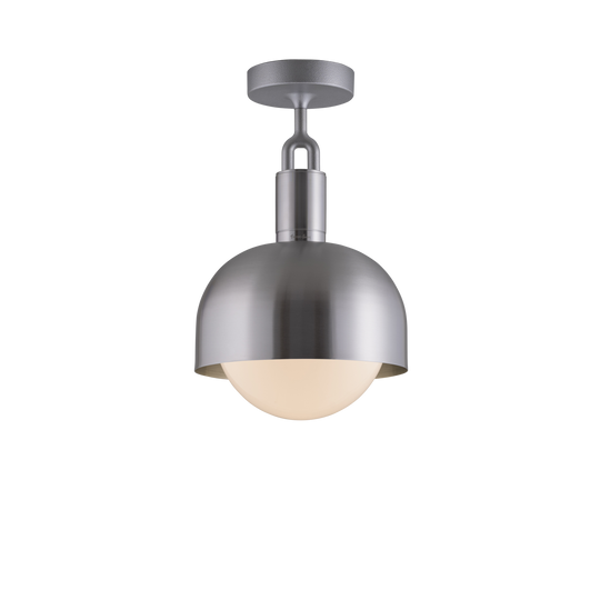 Forked Ceiling Shade Globe Medium loftlampe, opal og stål • Buster + Punch