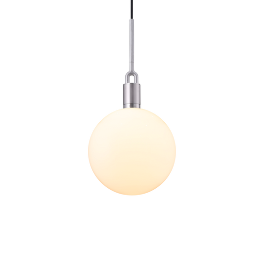 Forked Pendant Globe Large pendel, opal og stål • Buster + Punch