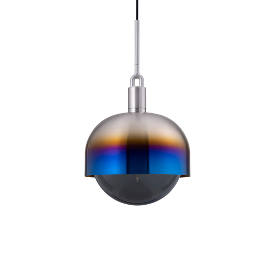 Forked Pendant Shade Globe Large pendel, røgfarvet og brændt stål • Buster + Punch