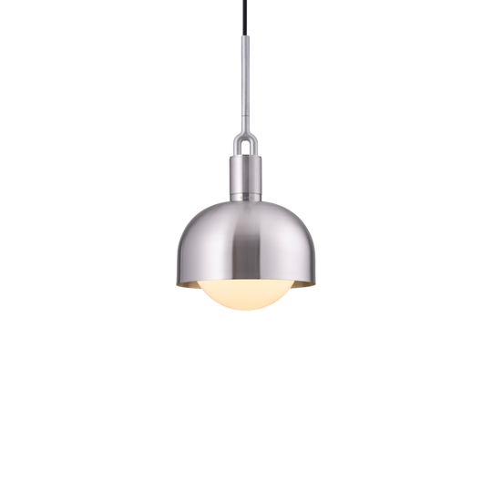 Forked Pendant Shade Globe Medium pendel, opal og stål • Buster + Punch