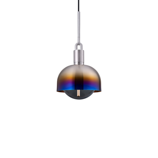 Forked Pendant Shade Globe Medium pendel, røgfarvet og brændt stål • Buster + Punch
