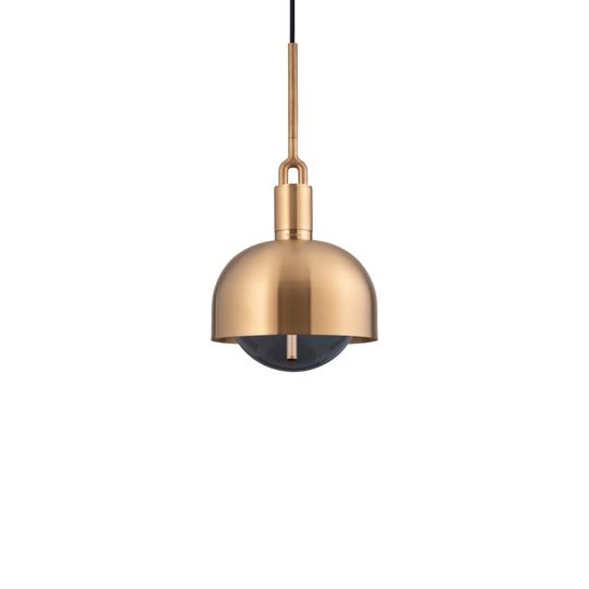 Forked Pendant Shade Globe Medium pendel, røgfarvet og messing • Buster + Punch
