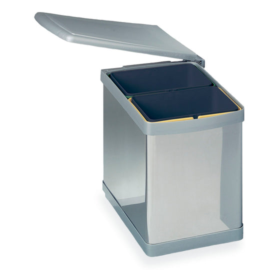 Fuldautomatisk affaldssystem i plast og rustfrit stål på 2 x 7,5 liter
