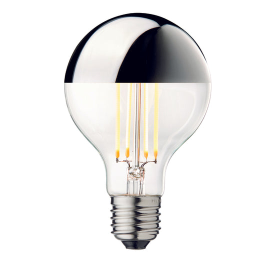 Globe Bulb Ø80 Crown pære, sølv • Design by Us