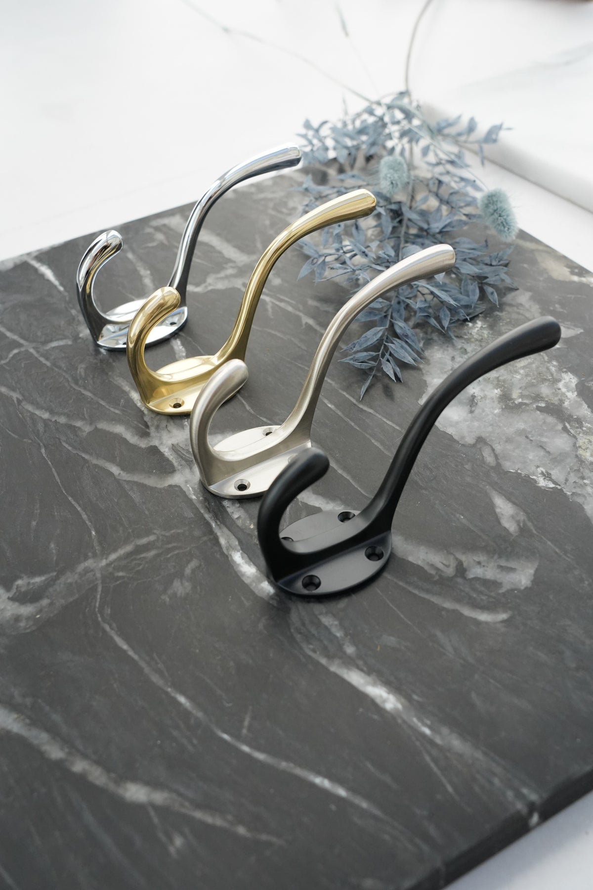 Göteborg • Hattekrog i messing i blank poleret krom 120 mm - Copenhagenhomedesign
