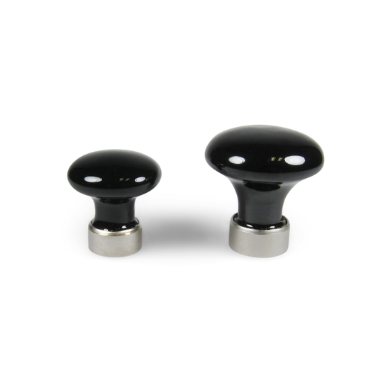 Hornbæk • Porcelænsknop med mat forniklet fod