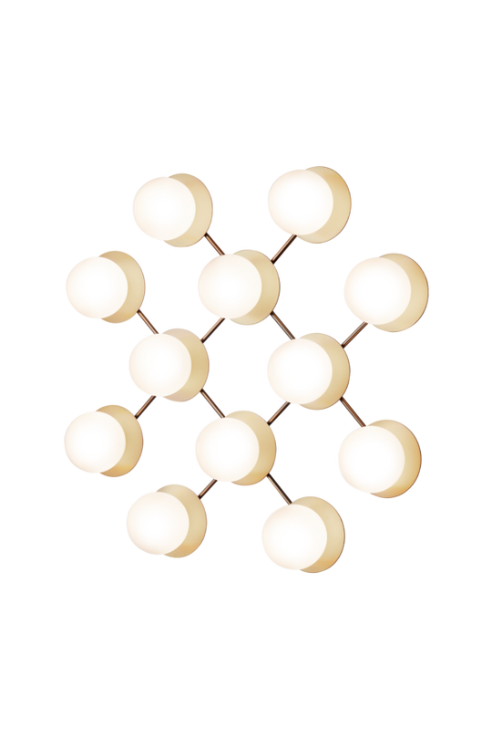 Liila 12 væg- og loftlampe, nordic gold / opal • NUURA