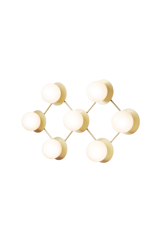 Liila 7 væg- og loftlampe, nordic gold / opal • NUURA