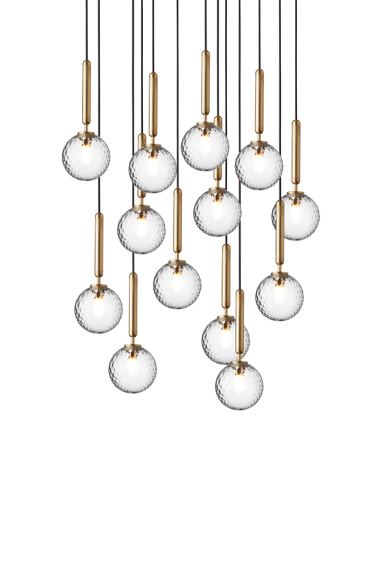 Miira 13 pendel, brass / optic clear • NUURA