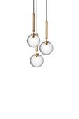 Miira 3 pendel, brass / optic clear • NUURA