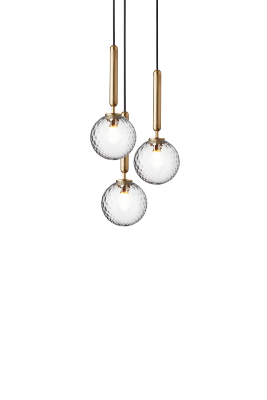 Miira 3 pendel, brass / optic clear • NUURA