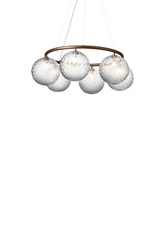 Miira 6 Circular lysekrone, dark bronze / optic clear • NUURA