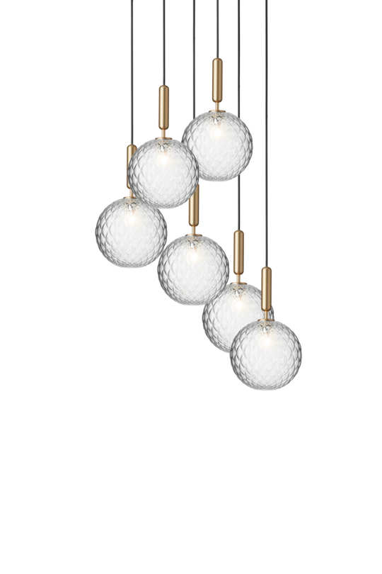 Miira 6 Large pendel, brass / optic clear • NUURA