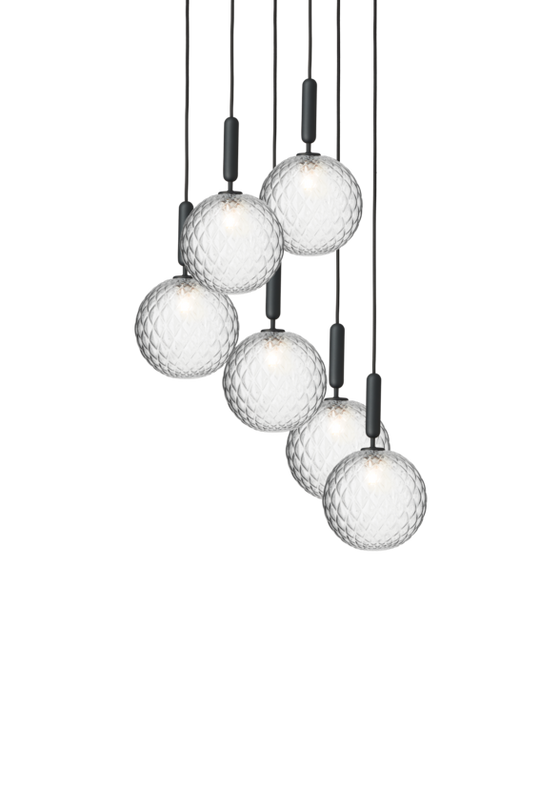 Miira 6 Large pendel, rock grey / optic clear • NUURA