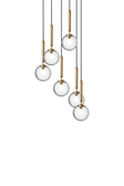 Miira 6 pendel, brass / optic clear • NUURA