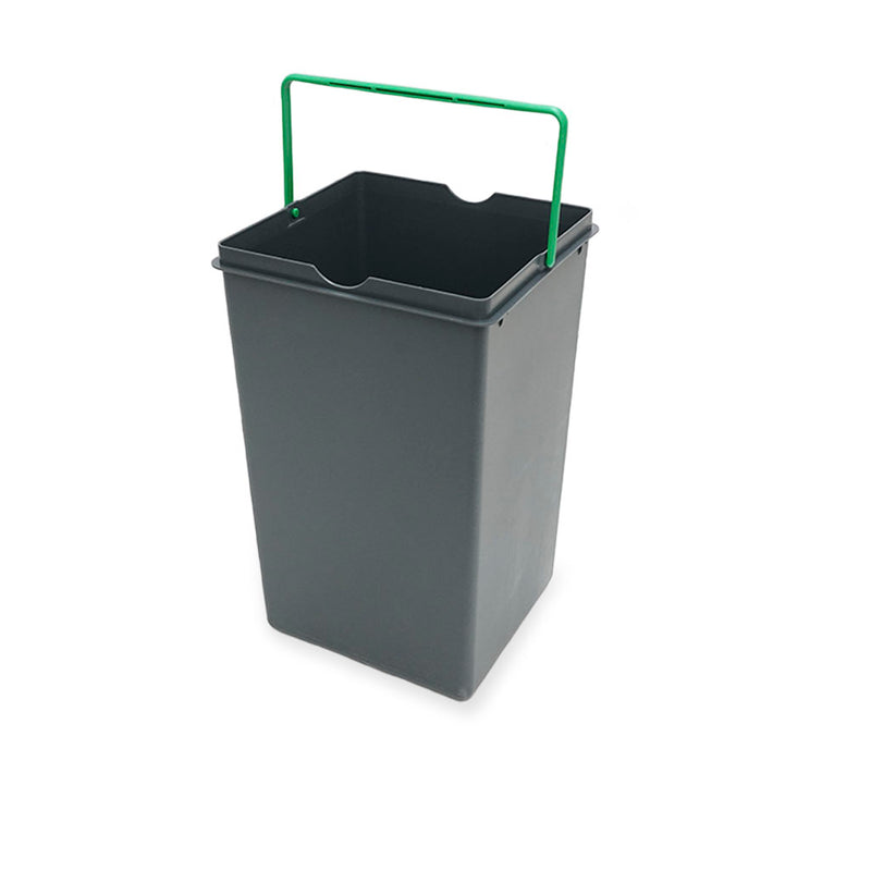 Affaldssystem: Copenhagen 14L Dark Grey Green • Affaldsspand på 14 liter i mørkgrå plast med grøn hank.