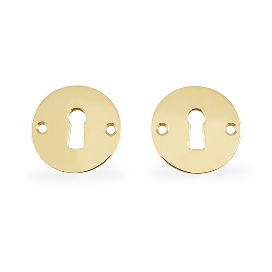 Nøgleskilt - Gammeldags i blank messing c/c 38 mm til bl.a. AJ dørgreb