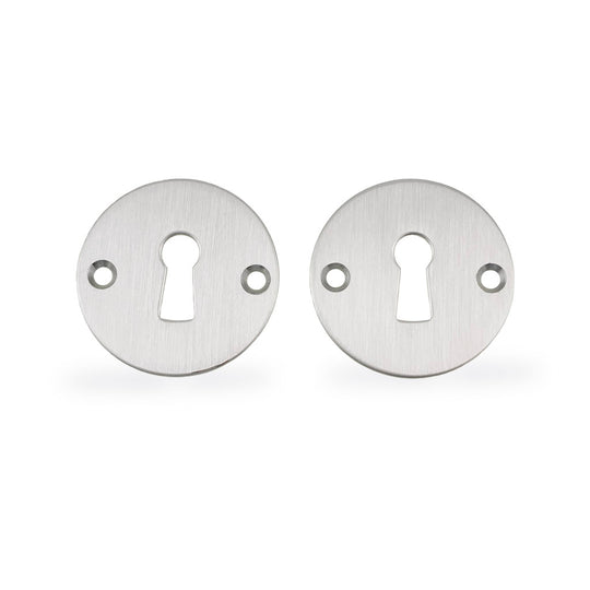 Nøgleskilte - gammeldags i børstet rustfrit stål c/c 38 mm til bl.a. AJ dørgreb