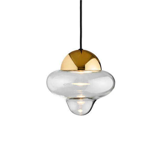 Nutty Clear pendel, klar/guld • Design by Us