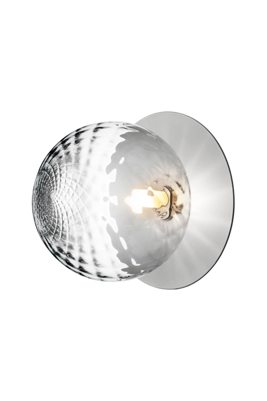 Liila 1 væg- og loftlampe, light silver / optic clear • NUURA